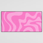 Retro Liquid Swirl Abstract Pattern in Double Y2K Pink Desk Mat Gallery Image 3