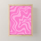 Retro Liquid Swirl Abstract Pattern in Double Y2K Pink Mini Art Print Gallery Image 1