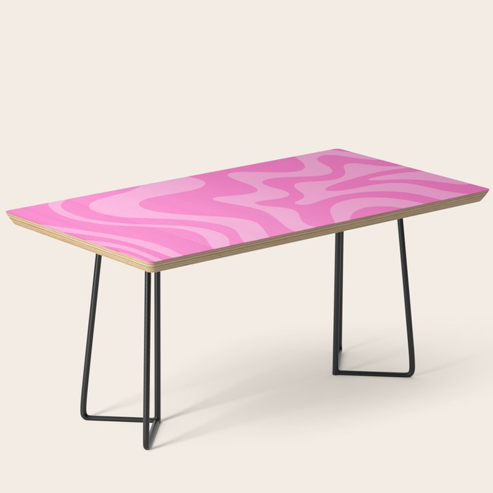 Retro Liquid Swirl Abstract Pattern in Double Y2K Pink Coffee Table Gallery Image 1