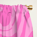 Retro Liquid Swirl Abstract Pattern in Double Y2K Pink Window Curtain Gallery Image 2