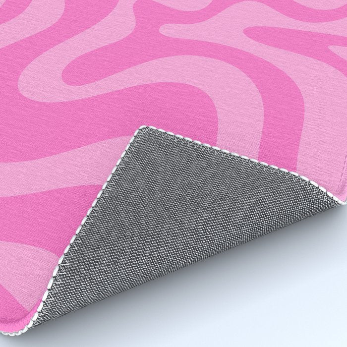 Retro Liquid Swirl Abstract Pattern in Double Y2K Pink Rug Gallery Image 4