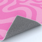 Retro Liquid Swirl Abstract Pattern in Double Y2K Pink Rug Gallery Image 4
