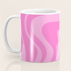 Retro Liquid Swirl Abstract Pattern in Double Y2K Pink Coffee Mug Gallery Image 3