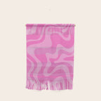 Retro Liquid Swirl Abstract Pattern in Double Y2K Pink Wall Hanging Gallery Image 1