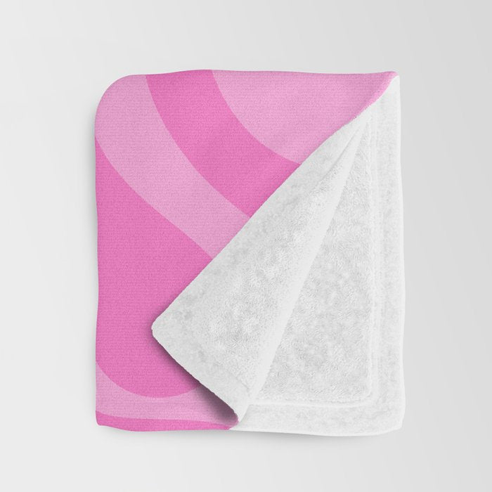 Retro Liquid Swirl Abstract Pattern in Double Y2K Pink Throw Blanket Gallery Image 3