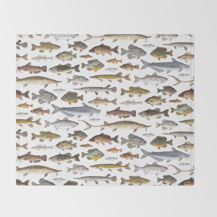 Southeast Freshwater Fish Throw Blanket Gallery Image 2