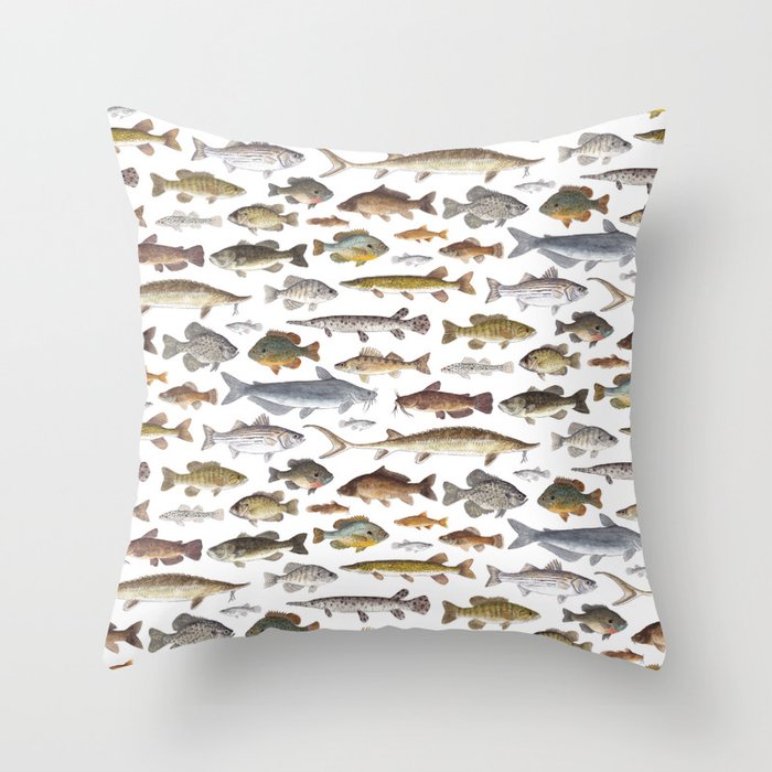 Southeast Freshwater Fish Throw Pillow Gallery Image 1