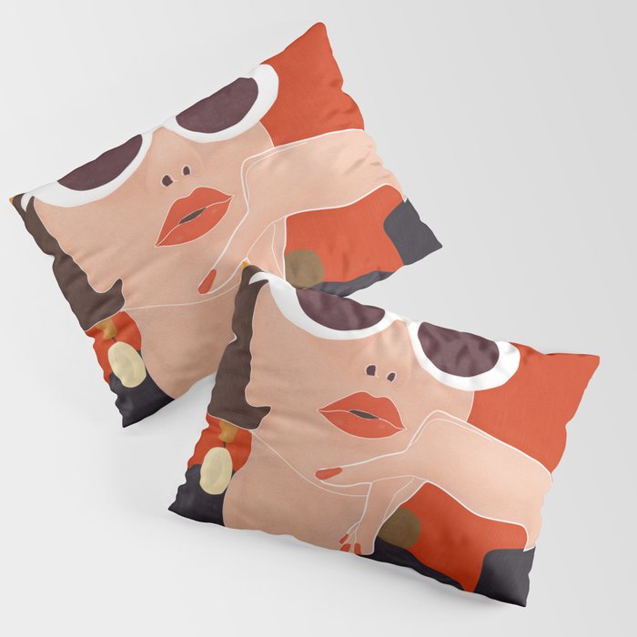 Colorful Woman Portrait Pillow Sham Gallery Image 3