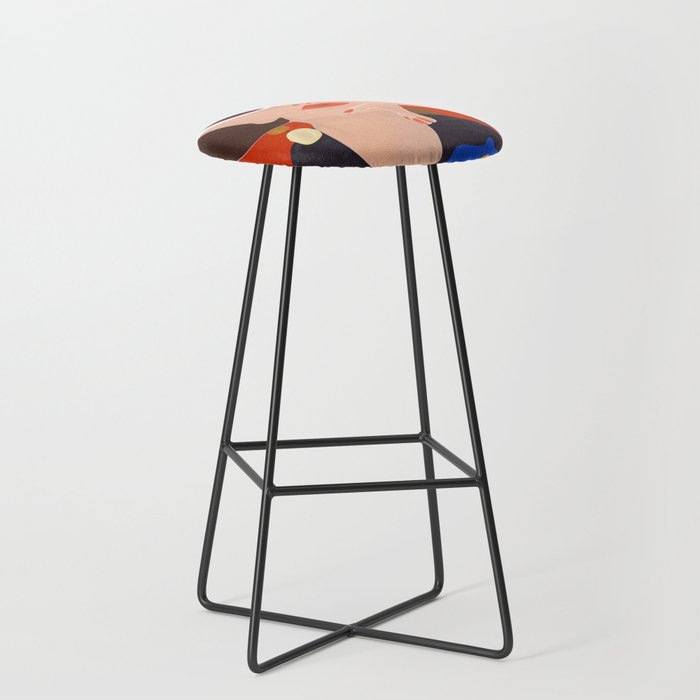 Colorful Woman Portrait Stool Gallery Image 1
