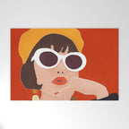 Colorful Woman Portrait Welcome Mat Gallery Image 1