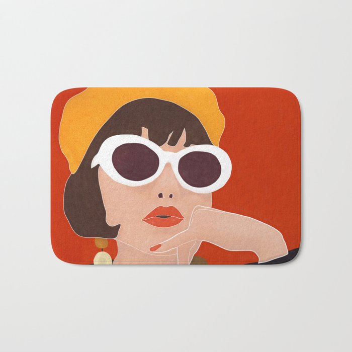 Colorful Woman Portrait Bath Mat Gallery Image 1