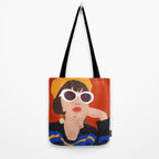 Colorful Woman Portrait Tote Bag Gallery Image 2