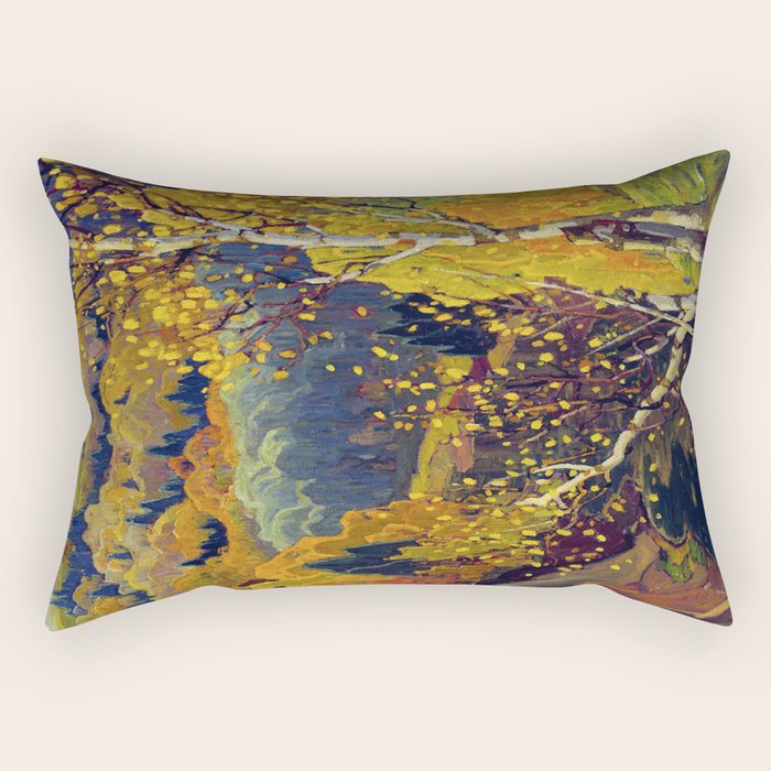 Franklin Carmichael Canadian artist Art Nouveau Post-Impressionism October Gold Rectangular Pillow Gallery Image 1