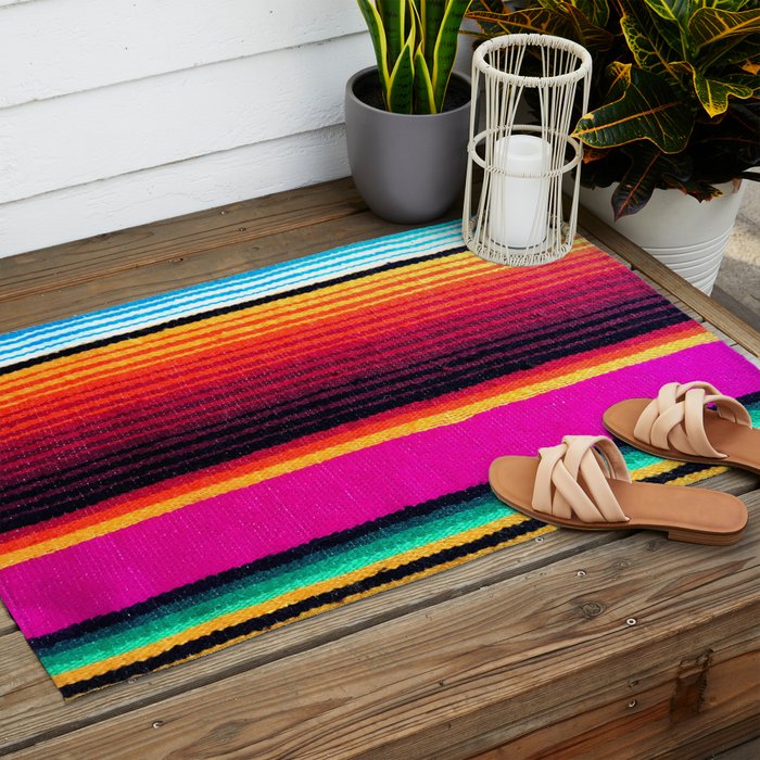 Magenta Sky Serape Outdoor Rug Gallery Image 2
