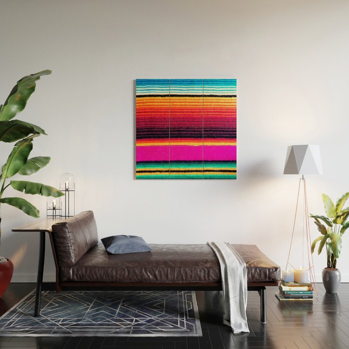 Magenta Sky Serape Wood Wall Art Gallery Image 2