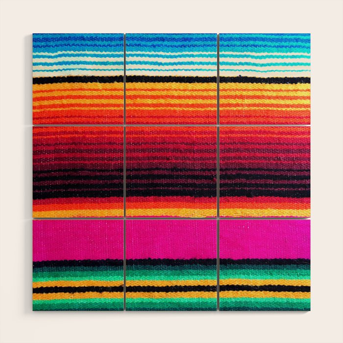 Magenta Sky Serape Wood Wall Art Gallery Image 1