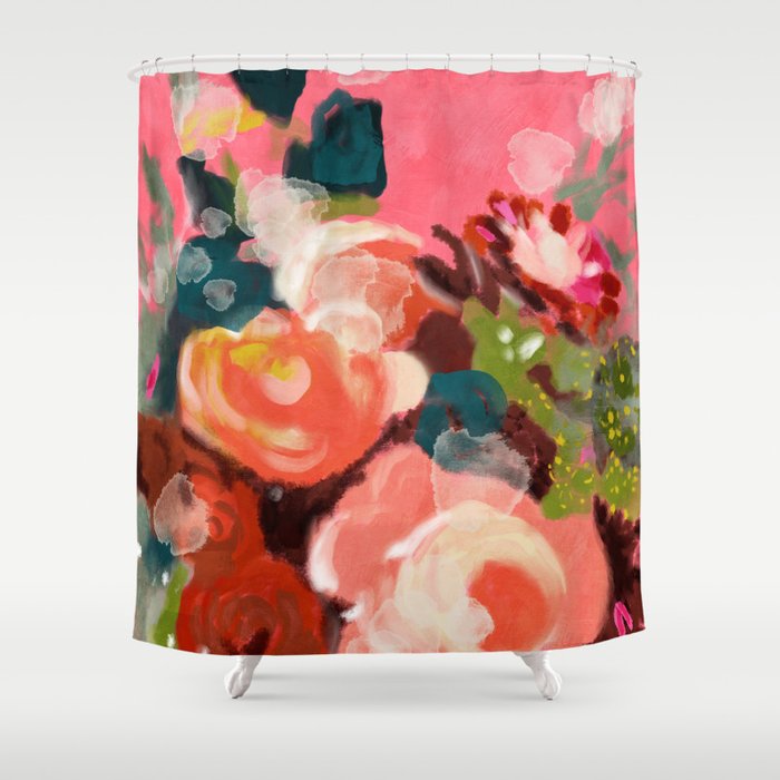 bloom it, abstract art Shower Curtain Gallery Image 1
