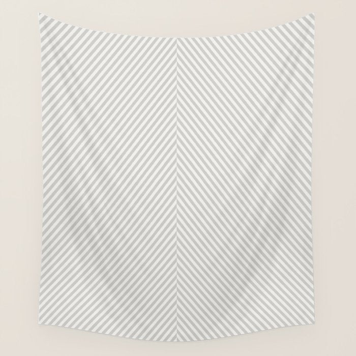 Angular Stripes - White and Grey Wall Tapestry Gallery Image 4