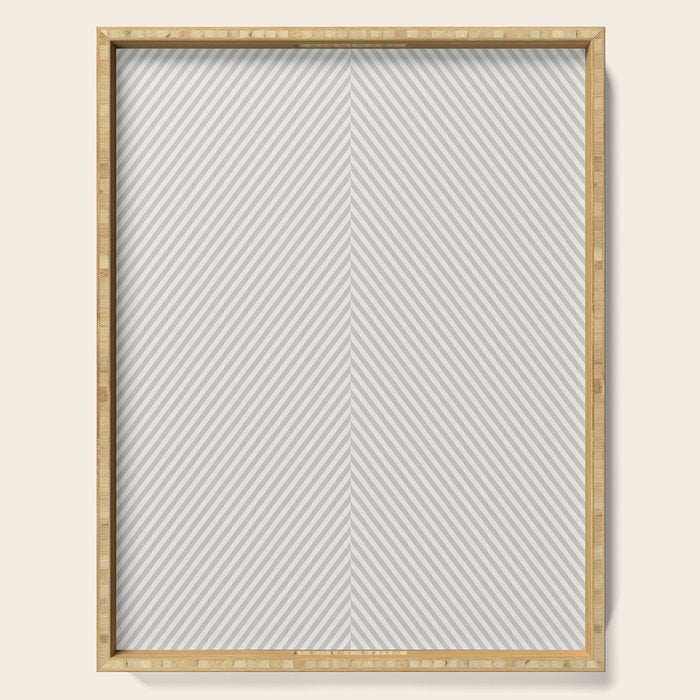Angular Stripes - White and Grey Serving Tray Gallery Image 1
