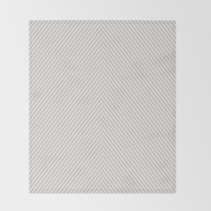 Angular Stripes - White and Grey Throw Blanket Gallery Image 2