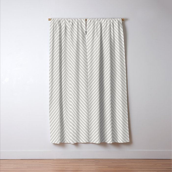Angular Stripes - White and Grey Window Curtain Gallery Image 3