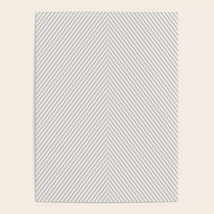Angular Stripes - White and Grey Poster Gallery Image 1