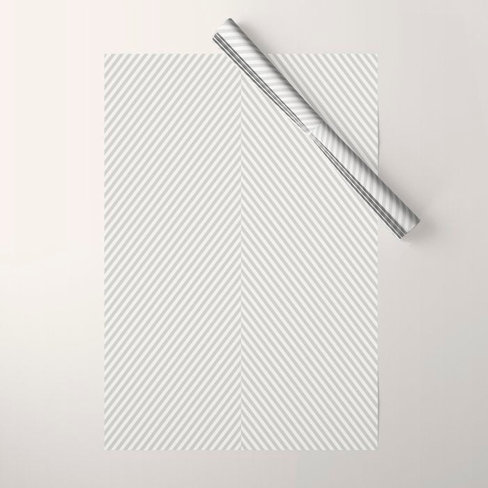 Angular Stripes - White and Grey Wrapping Paper Gallery Image 1