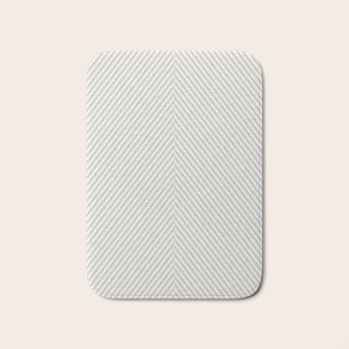 Angular Stripes - White and Grey Bath Mat Gallery Image 1