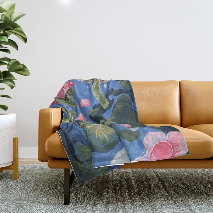 Oceanic Life - Plants and Flowers Throw Blanket Gallery Image 1