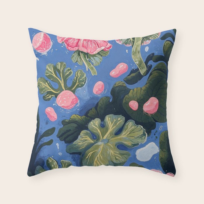 Oceanic Life - Plants and Flowers Throw Pillow Gallery Image 6
