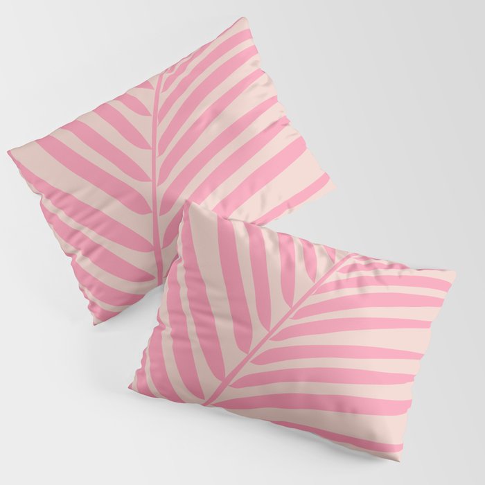 Pink And Blush Palm Leaf Pillow Sham Gallery Image 3