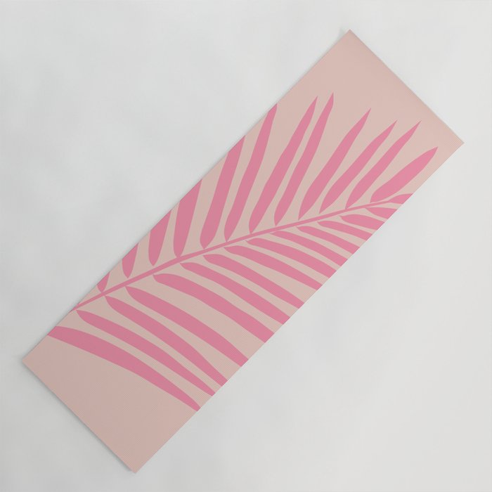 Pink And Blush Palm Leaf Yoga Mat Gallery Image 1