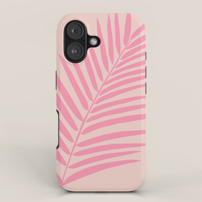 Pink And Blush Palm Leaf iPhone Case Gallery Image 1