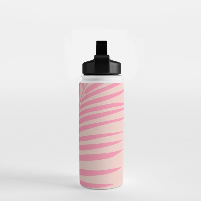 Pink And Blush Palm Leaf Water Bottle Gallery Image 2