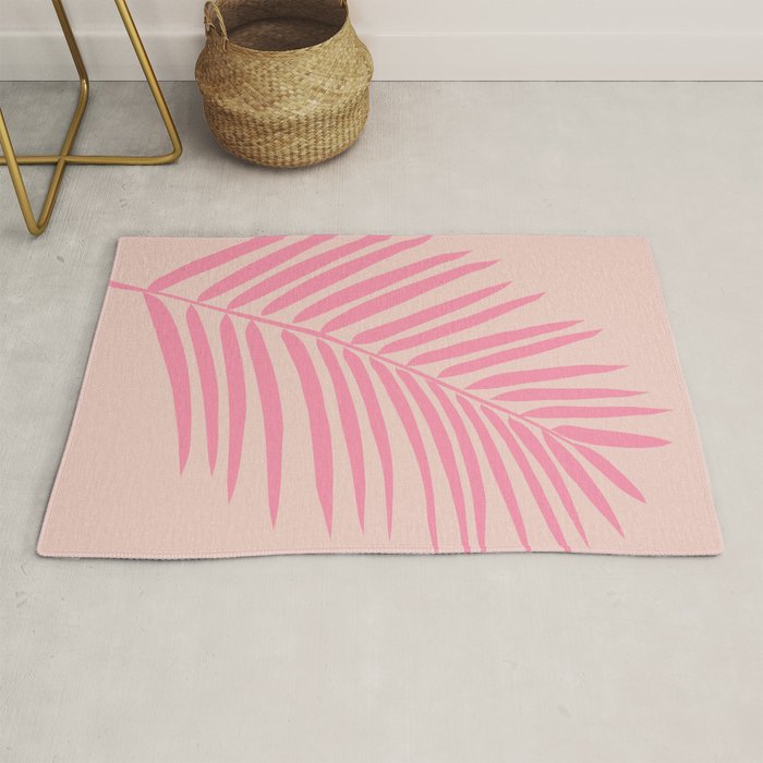 Pink And Blush Palm Leaf Rug Gallery Image 1