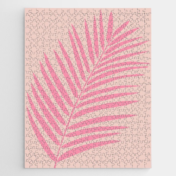 Pink And Blush Palm Leaf Jigsaw Puzzle Gallery Image 1