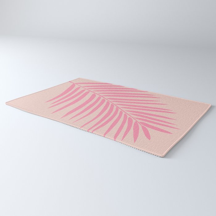 Pink And Blush Palm Leaf Rug Gallery Image 3