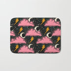 Stormy Night - black & pink Bath Mat Gallery Image 1