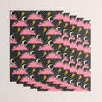 Stormy Night - black & pink Wrapping Paper Gallery Image 3
