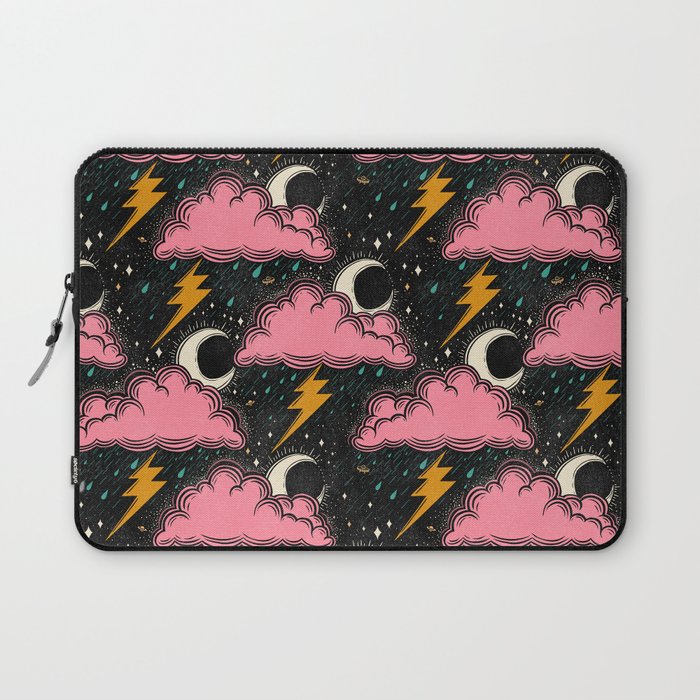 Stormy Night - black & pink Laptop Sleeve Gallery Image 1
