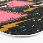 Stormy Night - black & pink Bath Mat Gallery Image 3