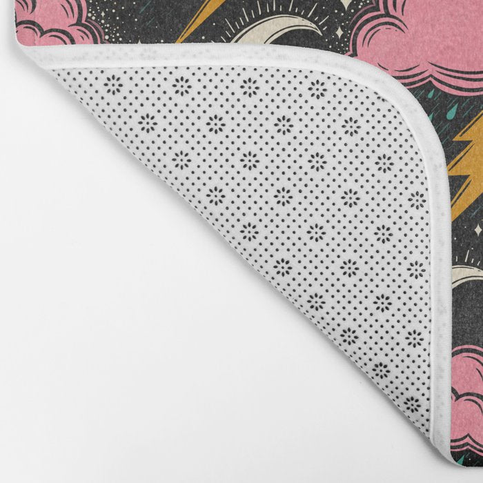 Stormy Night - black & pink Bath Mat Gallery Image 2