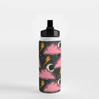 Stormy Night - black & pink Water Bottle Gallery Image 2