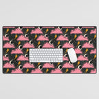 Stormy Night - black & pink Desk Mat Gallery Image 1
