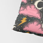 Stormy Night - black & pink Pillow Sham Gallery Image 4