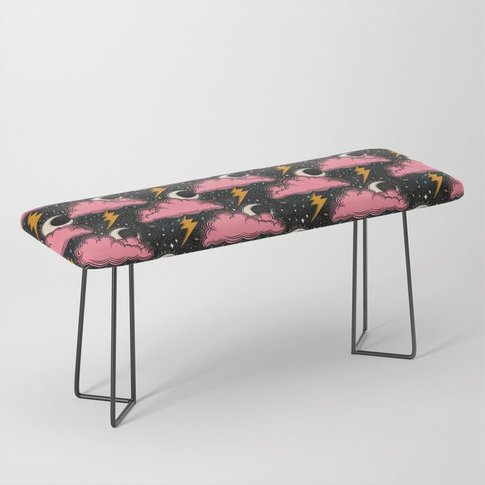 Stormy Night - black & pink Bench Gallery Image 1