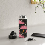 Stormy Night - black & pink Water Bottle Gallery Image 4
