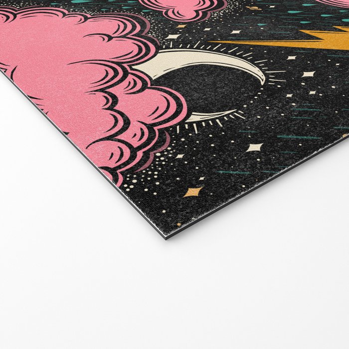 Stormy Night - black & pink Welcome Mat Gallery Image 2