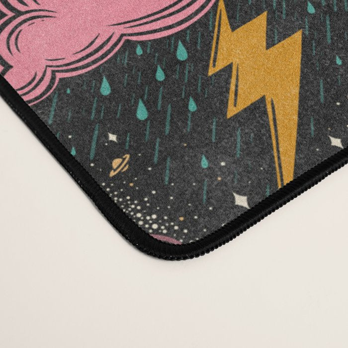 Stormy Night - black & pink Desk Mat Gallery Image 4