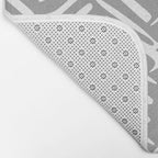 Abstract Herringbone Pattern, Rustic, Gray and White Bath Mat Gallery Image 2